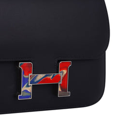 Constance Bag 18 Marbled Buckle Black Swift Limited Edition New / Box