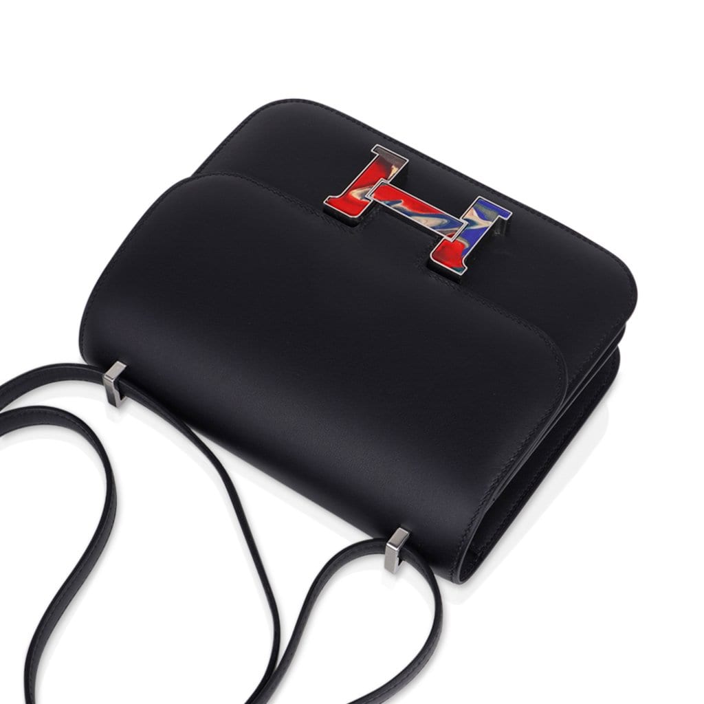 Constance Bag 18 Marbled Buckle Black Swift Limited Edition New / Box