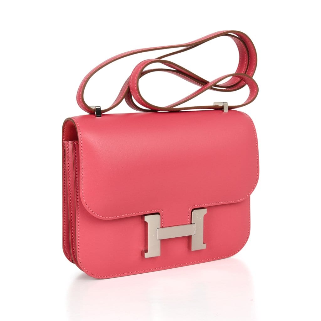 Mini III Constance 18 Bag Rose Lipstick Pink Veau Tadelakt Leather with Palladium Hardware