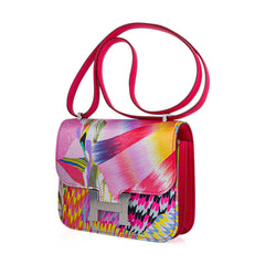 Limited Edition Mini Constance 18 Bag Marble Silk with Palladium Hardware