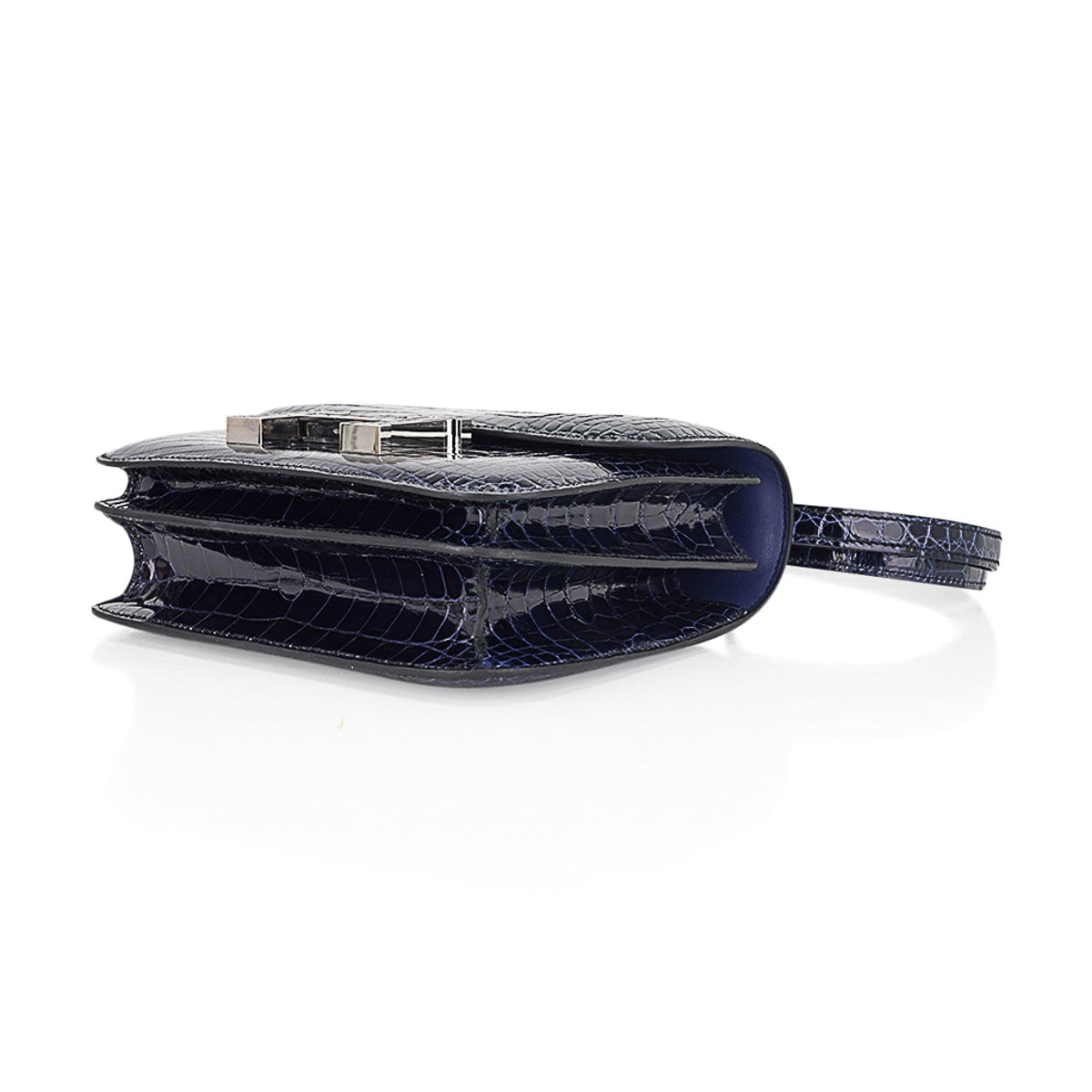 Mini Constance 18 Bag Tri-Color Blue Sapphire, Vert Rousseau, & Black Alligator with Palladium Hardware