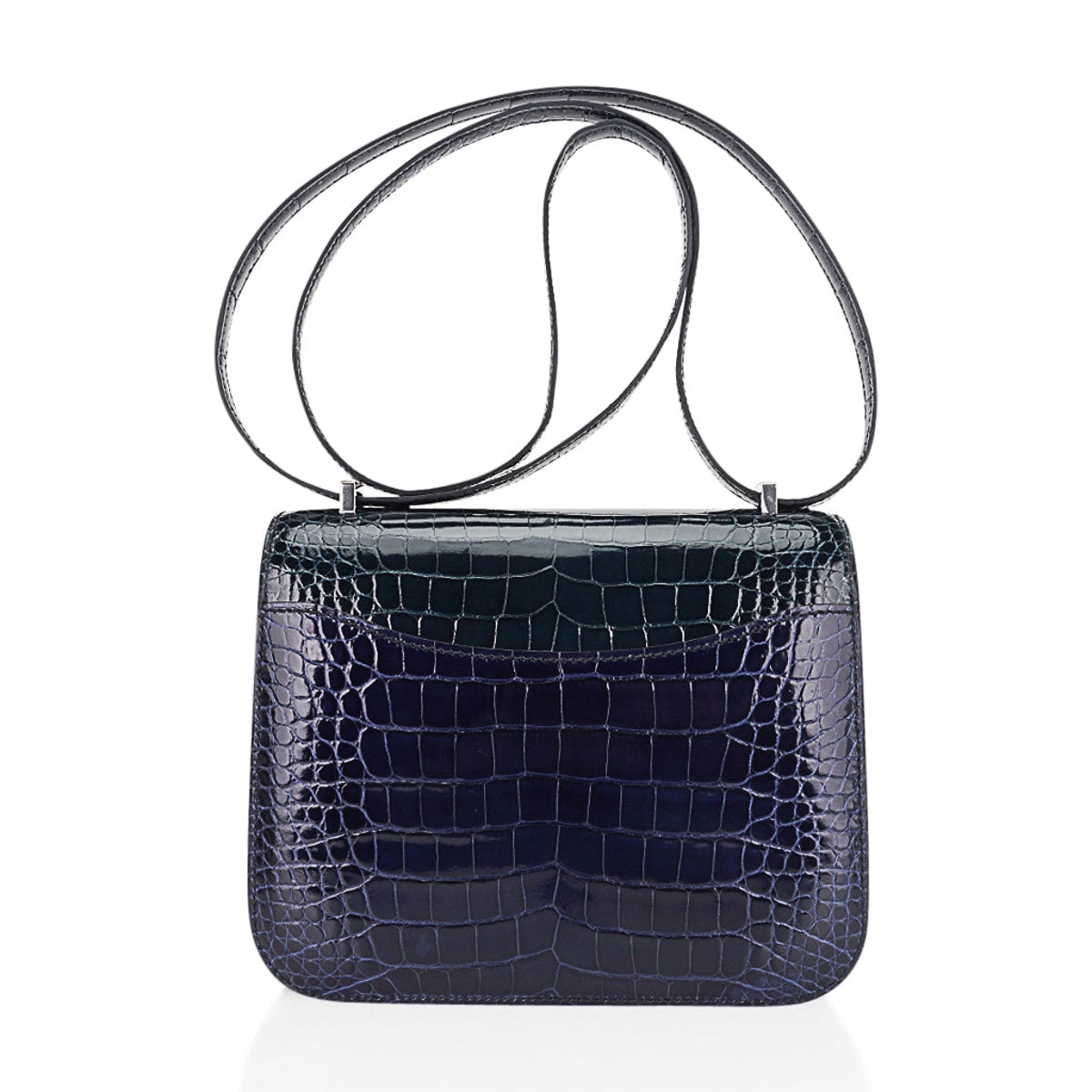 Mini Constance 18 Bag Tri-Color Blue Sapphire, Vert Rousseau, & Black Alligator with Palladium Hardware