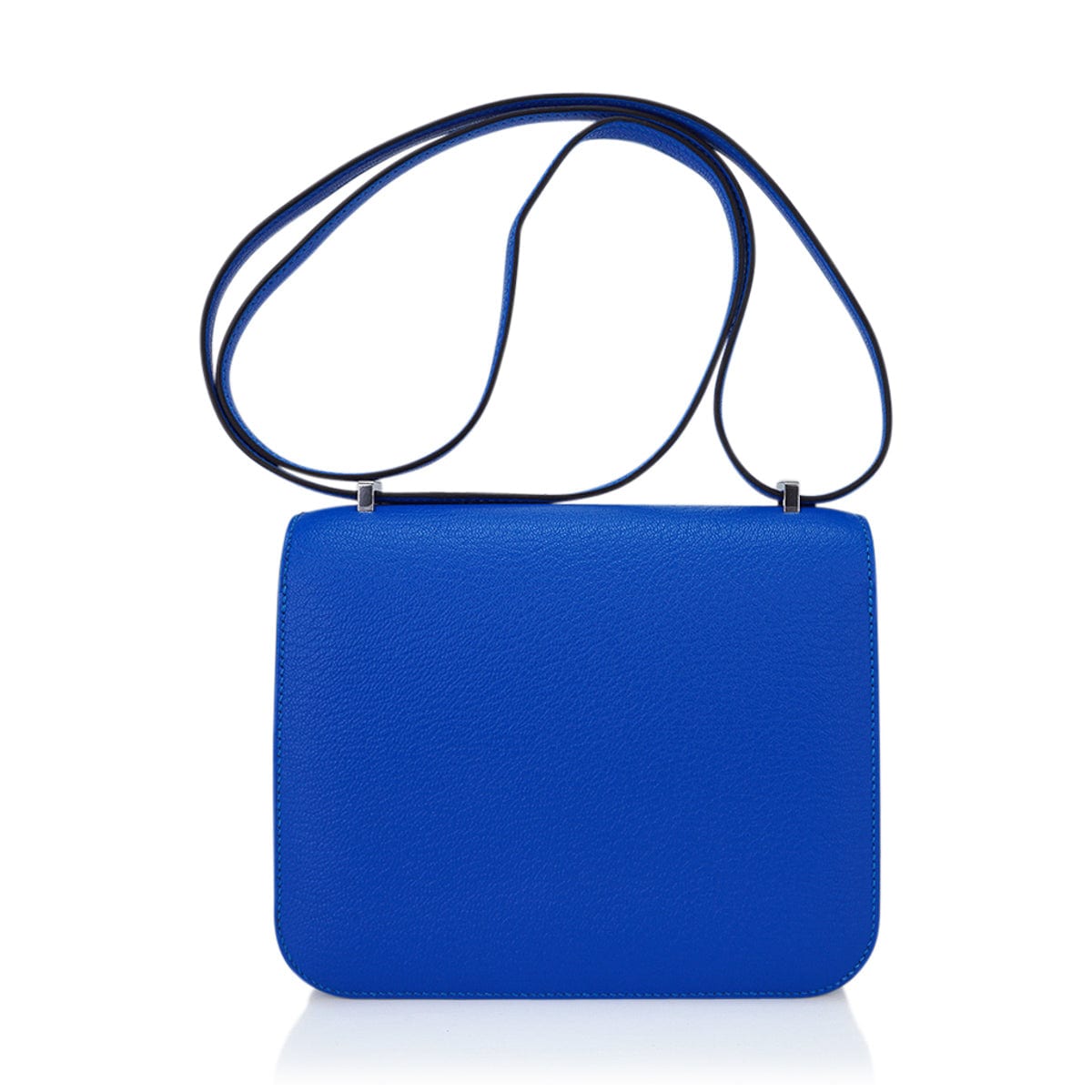 Verso Mini Constance 18 Bag Bleu Hydra and Deep Bleu Chevre Leather with Palladium Hardware