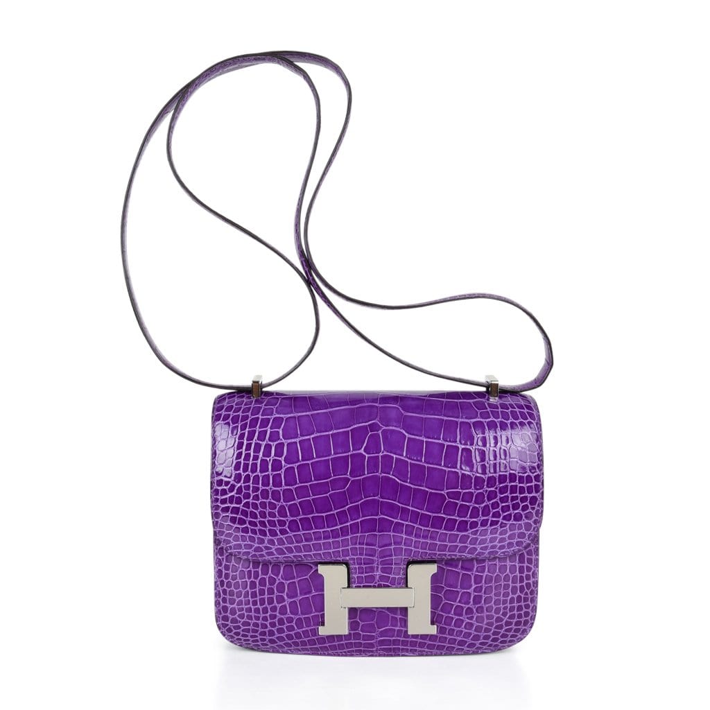 Constance 18 Bag Rare Ultra Violet Alligator Palladium