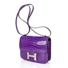 Constance 18 Bag Rare Ultra Violet Alligator Palladium
