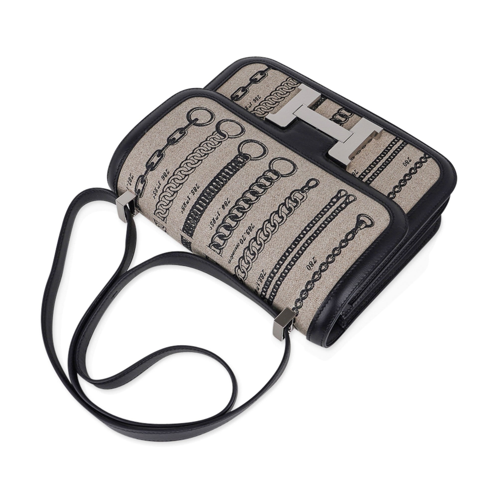 Constance 24 Bag De Camp Dechainee Toile and Black Swift Leather