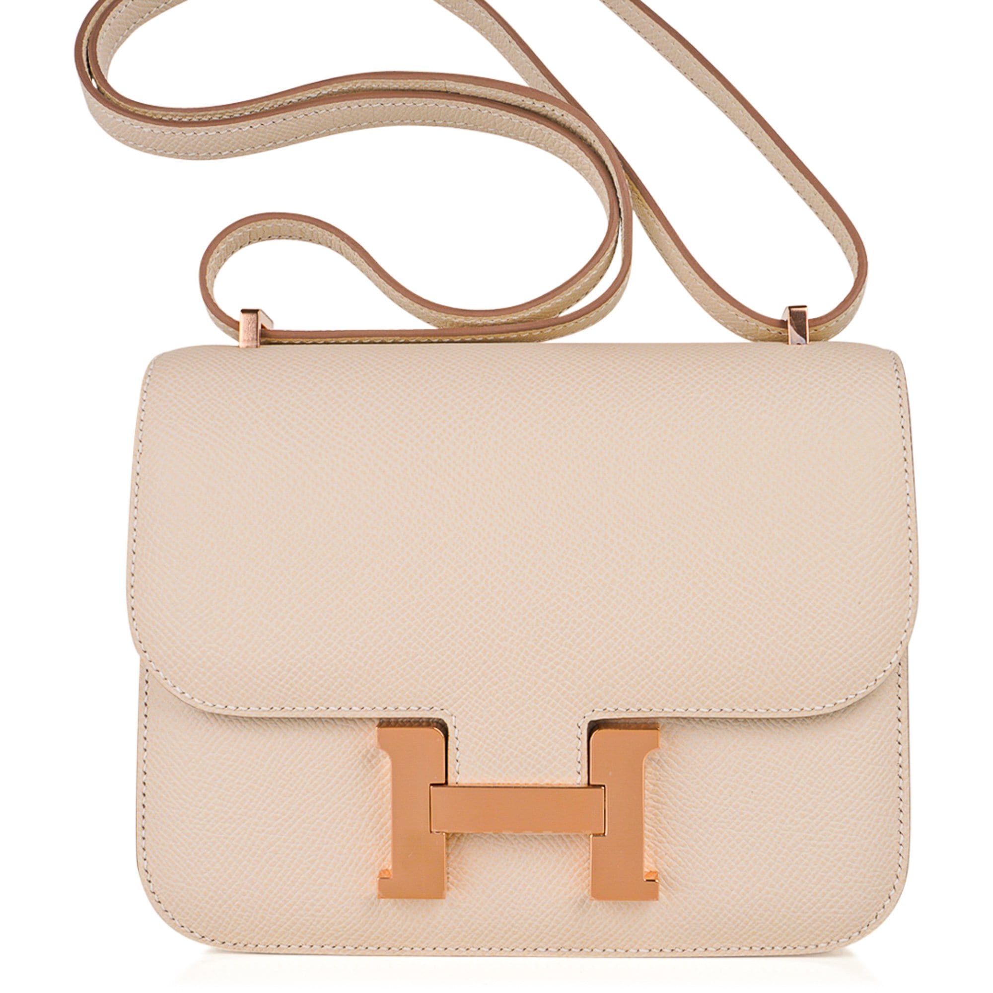 Constance HSS 18 Bag Craie / Gris Perle Rose Gold Hardware