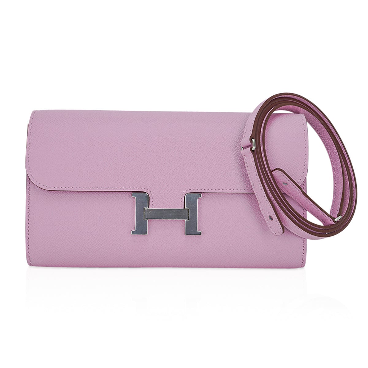Constance Long To Go Wallet Mauve Sylvestre Epsom Leather with Palladium Hardware
