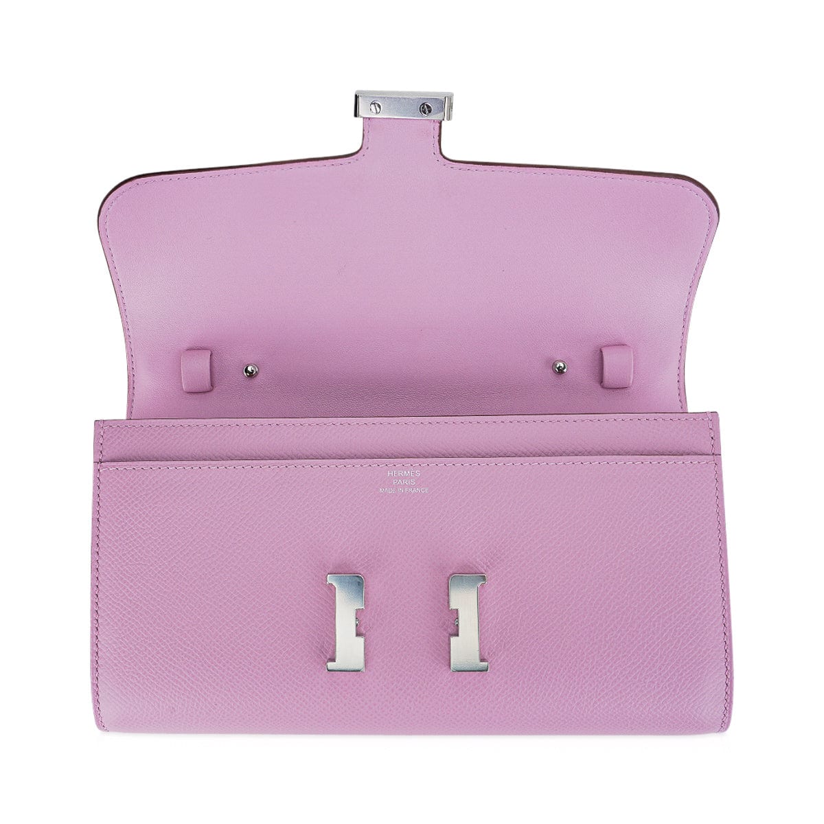 Constance Long To Go Wallet Mauve Sylvestre Epsom Leather with Palladium Hardware