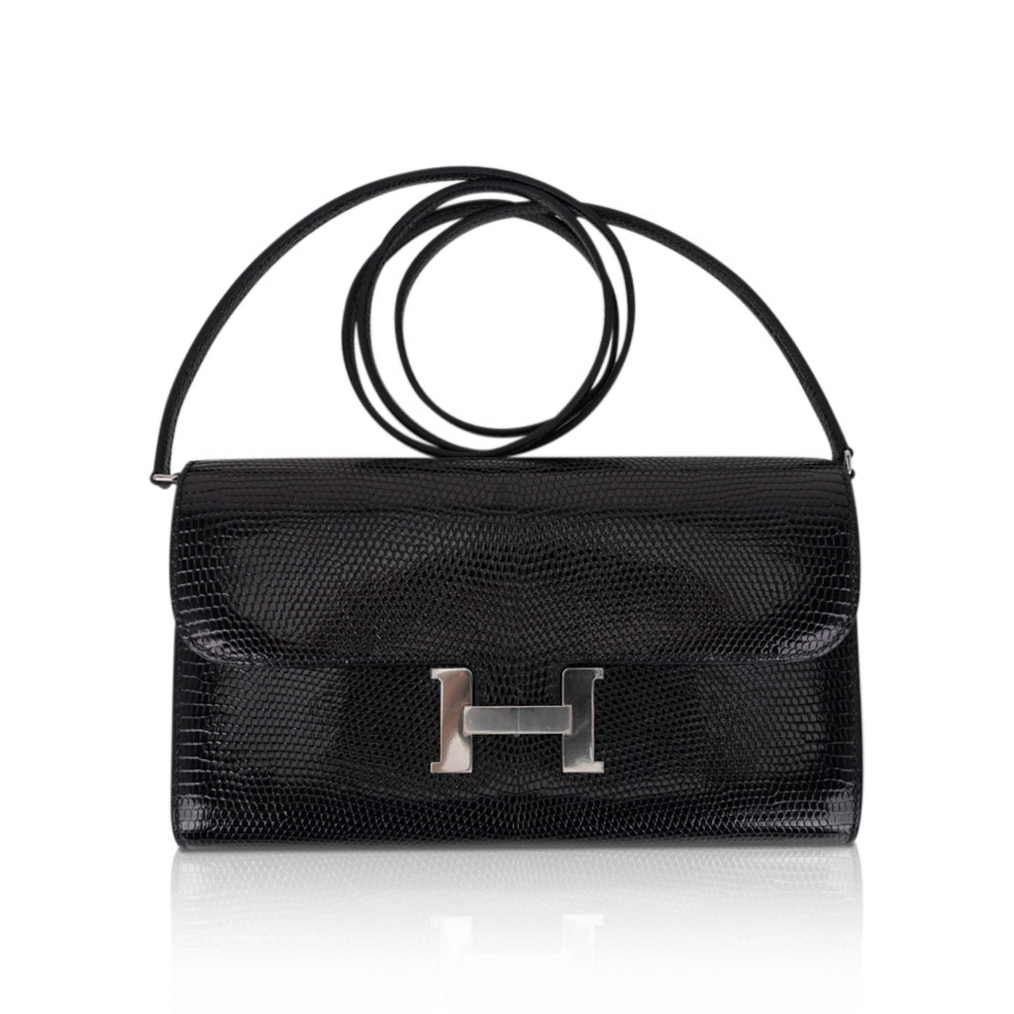Constance Long To Go Wallet Black Lizard with Palladium Hardware