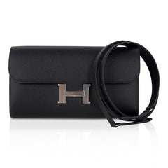 Constance Long To Go Wallet Black Epsom with Palladium Hardware