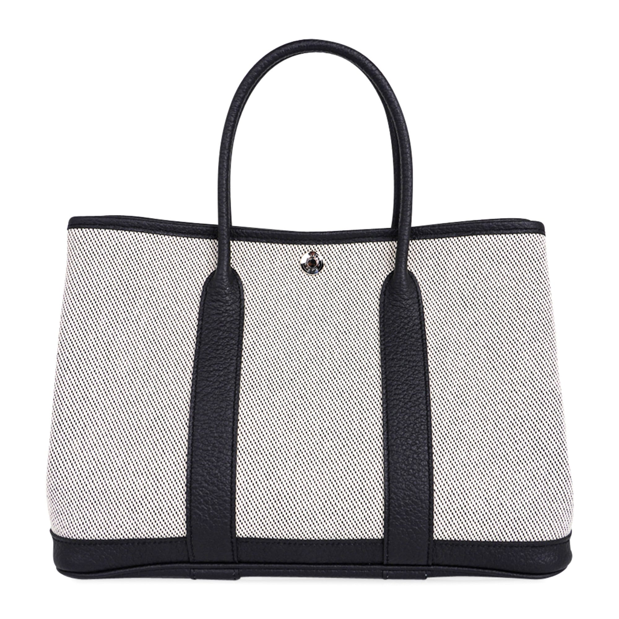 Bag Garden Party 30 Criss Cross Toile / Black Vache Country Leather