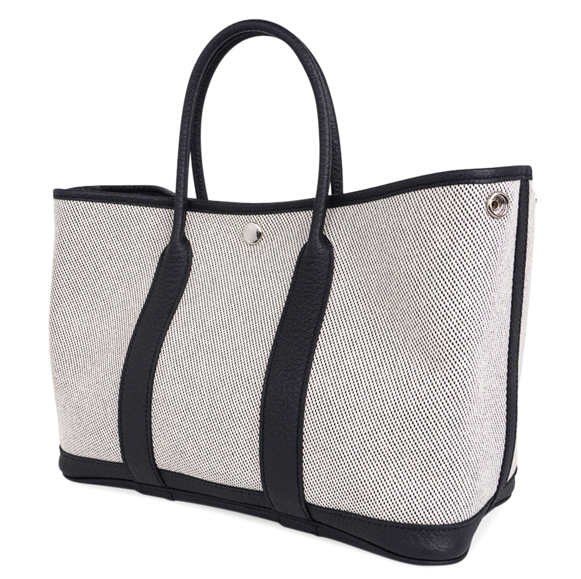 Bag Garden Party 30 Criss Cross Toile / Black Vache Country Leather