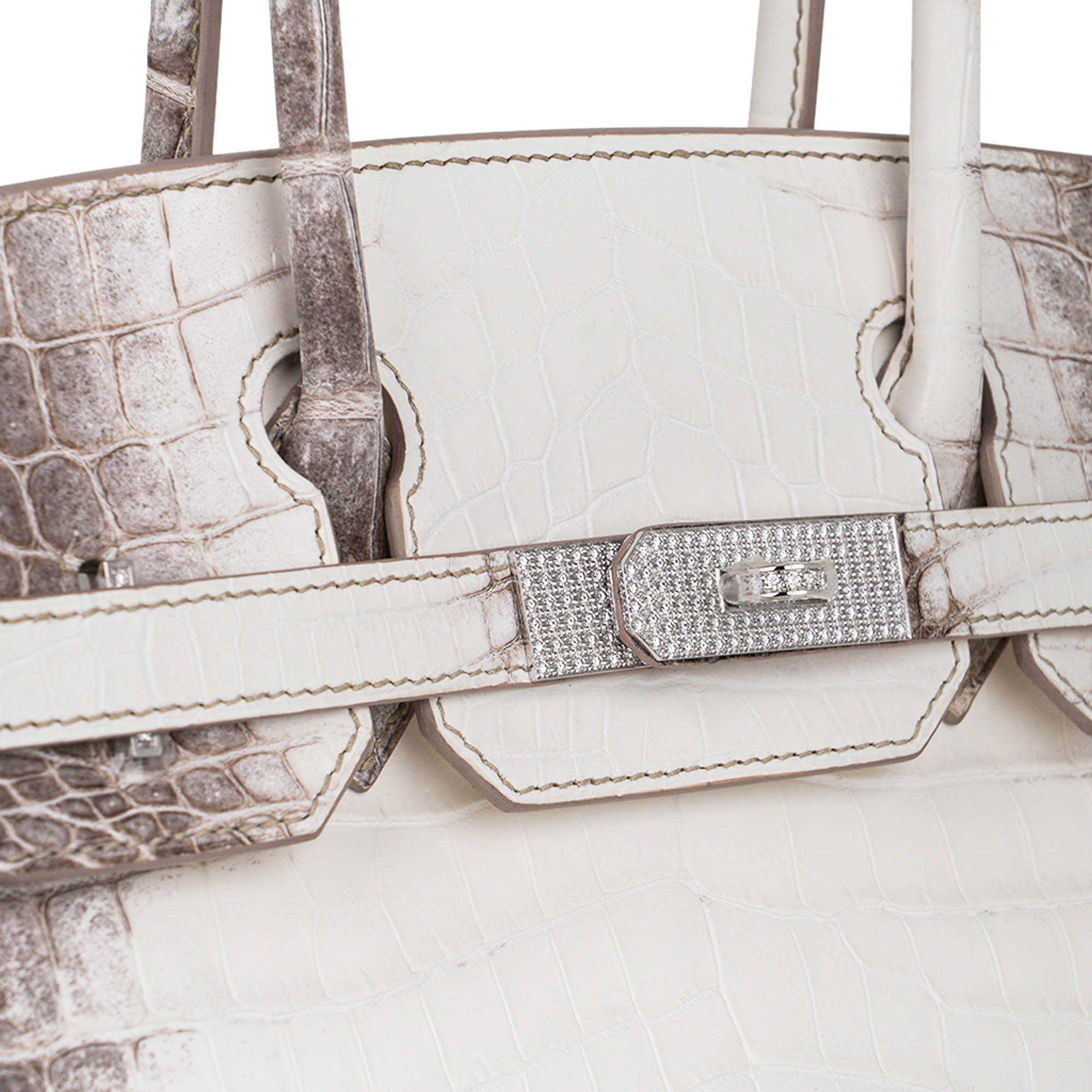 Birkin 30 Bag Diamond Himalaya Blanc Matte Niloticus Crocodile with 18k White Gold Hardware