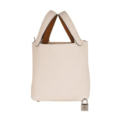 Picotin Lock Eclat 18 Bag Nata / Sesame Tote Clemence Palladium