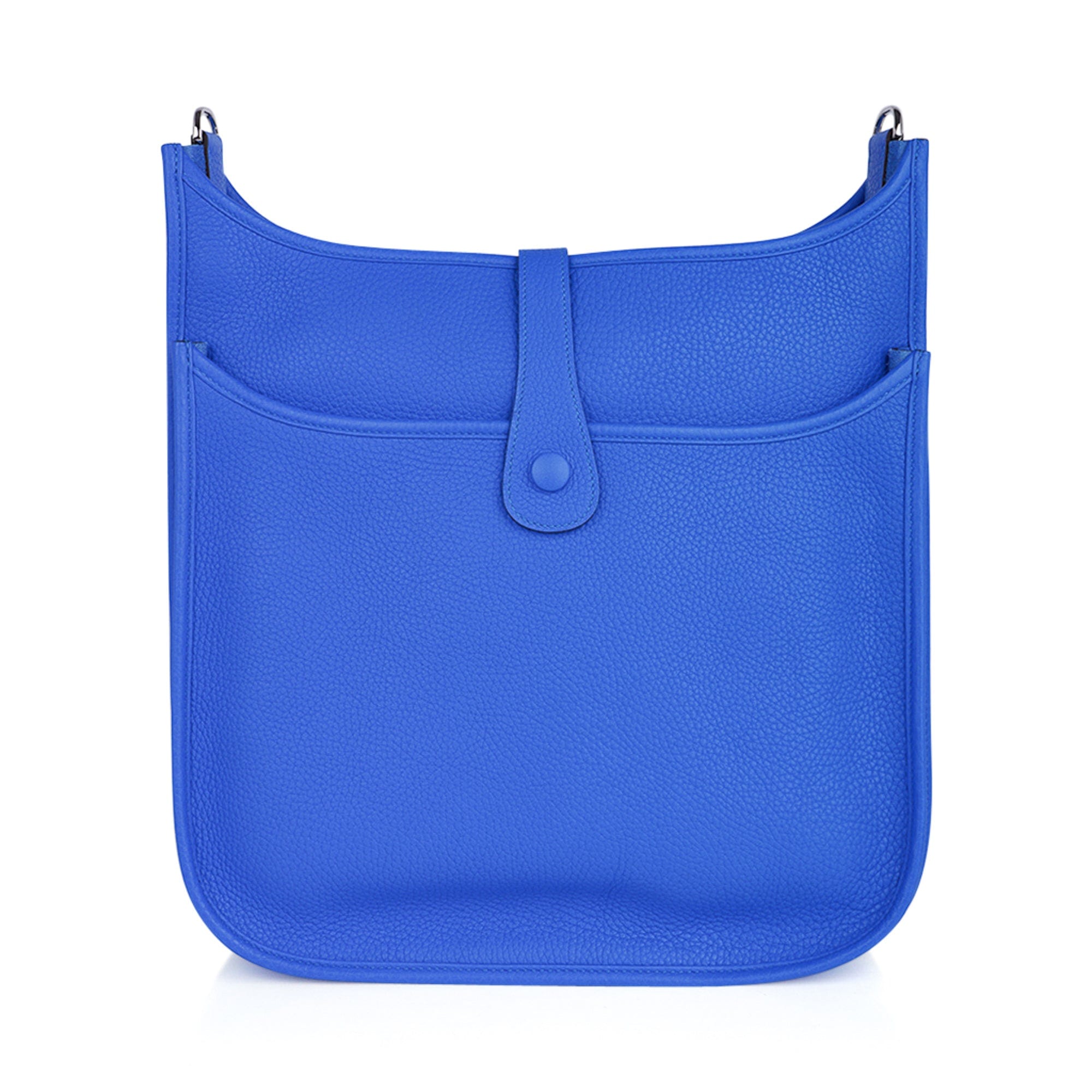 Evelyne GM Bag Blue Hydra Clemence Leather with Palladium Hardware