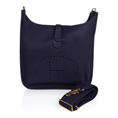 Bag Evelyne GM Blue Nuit Clemence Gold Hardware New w/ Box