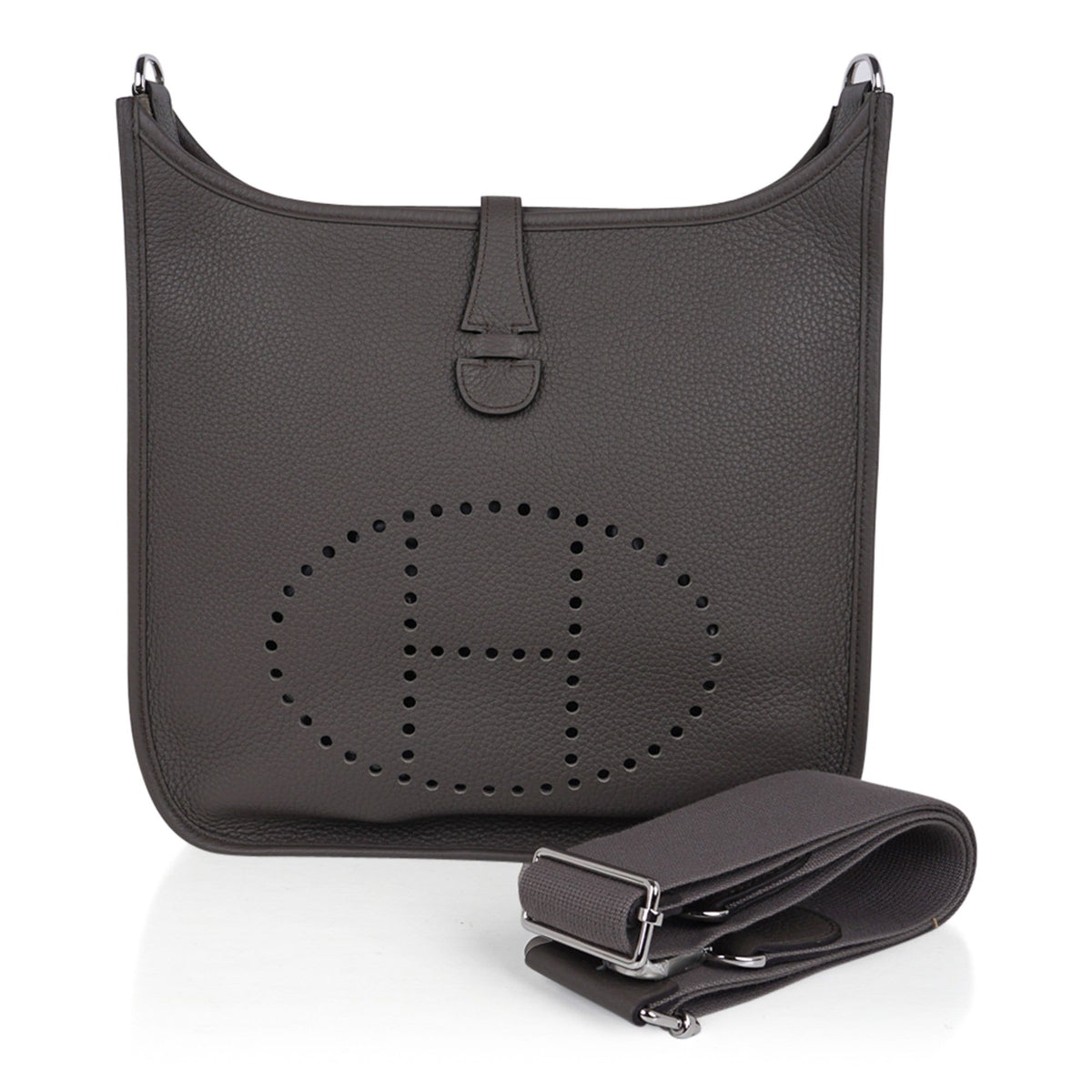 Evelyne PM Bag Gray Etain Clemence Leather Palladium