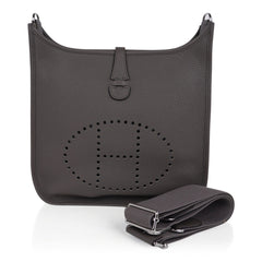 Evelyne PM Bag Gray Etain Clemence Leather Palladium