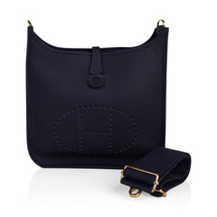 Evelyne PM Bag Bleu Nuit Clemence Gold Hardware