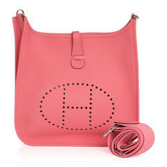 Evelyne PM Bag Rose Azalee Palladium Hardware Clemence Leather New w/Box