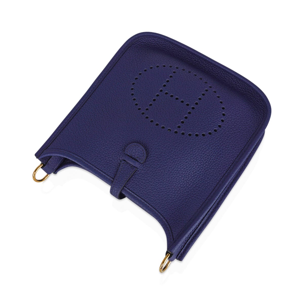 TPM Evelyne Mini Bag Blue Sapphire Blue Indigo Strap Clemence Leather with Gold Hardware