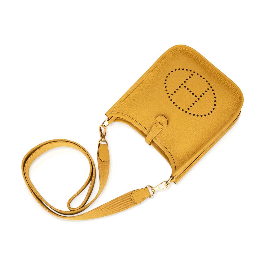Evelyne TPM Bag Jaune Ambre Clemence Leather Gold Hardware