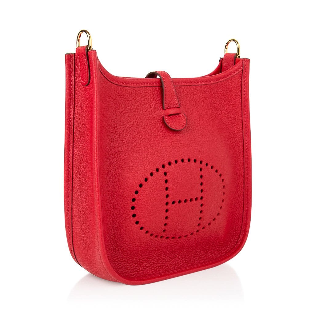 Evelyne TPM Bag Rouge Piment Taurillon Maurice Leather Gold Hardware