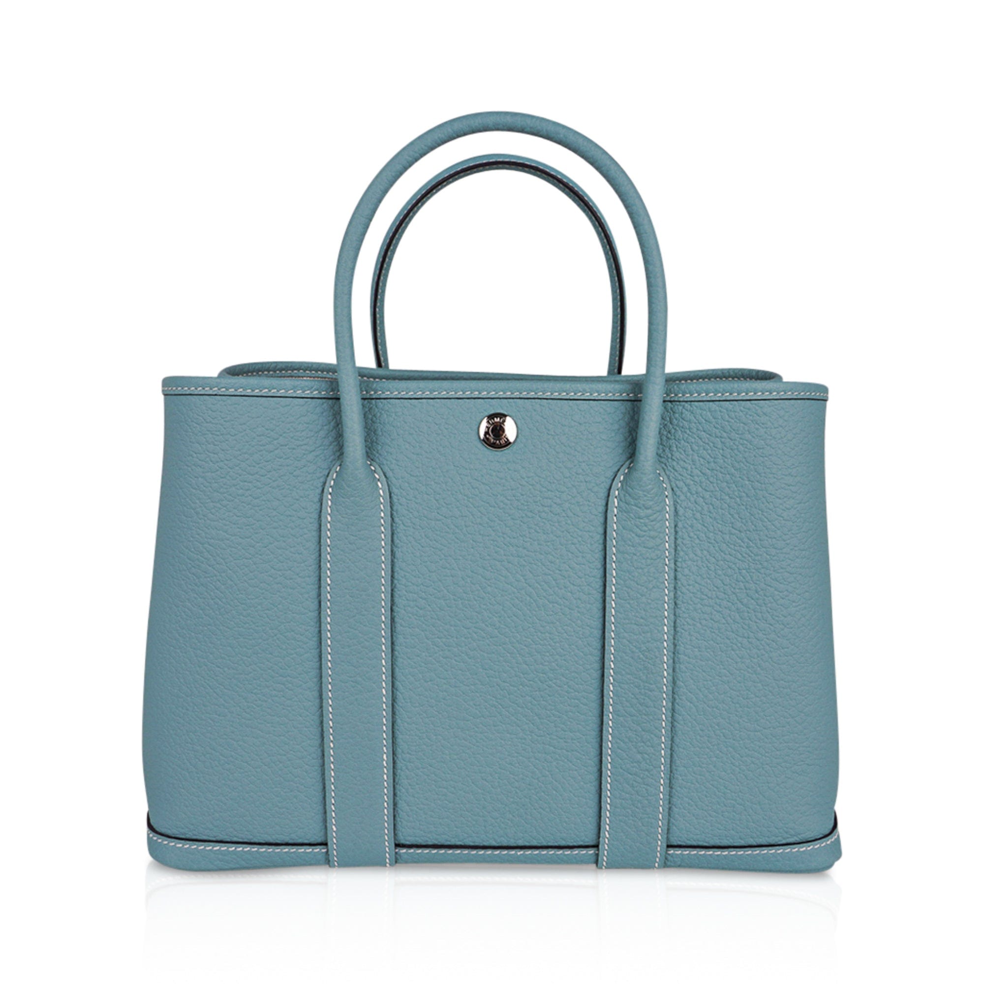 Bag Garden Party 30 Bag Ciel / Vache Country Leather Palladium New w/Box
