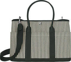 Garden Party 36 Bag Pockets Canvas Vert Anglais & Vert Fonce Vache Country Leather with Palladium Hardware