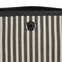 Garden Party 36 Bag Pockets Canvas Vert Anglais & Vert Fonce Vache Country Leather with Palladium Hardware