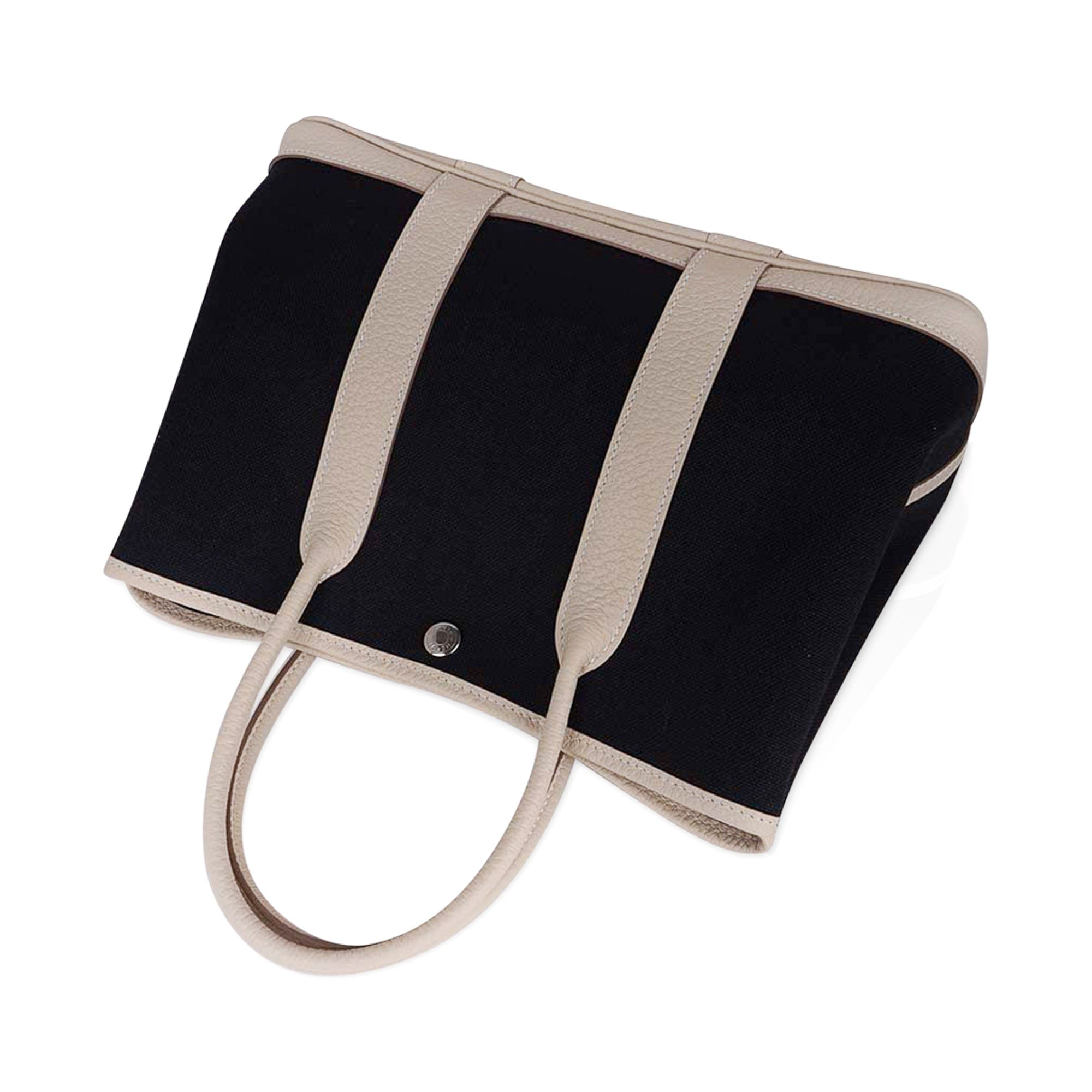 Bag Garden Party 30 Bag Black Canvas / Craie Negonda Leather Palladium