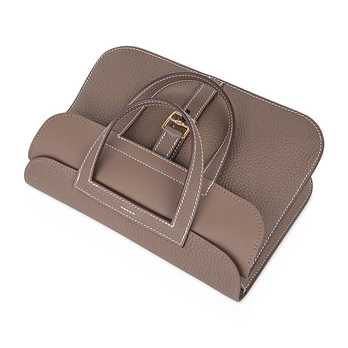 Halzan 25 Etoupe Bag Gold Hardware Clemence Leather