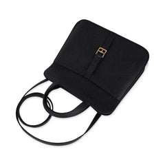 Halzan 25 Bag Black Gold Hardware Clemence Leather New w/Box