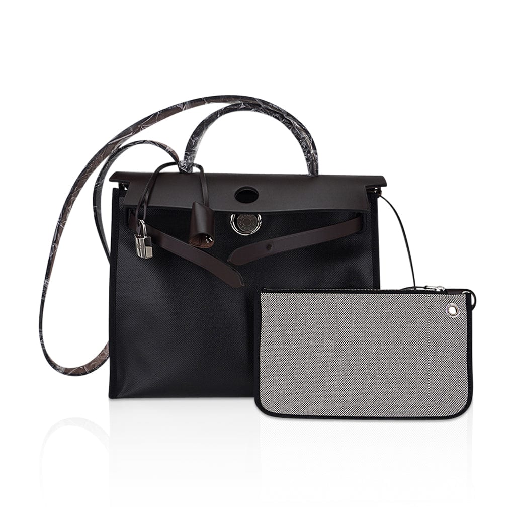 Herbag Zip 31 Bag Retourne Black Berline & Rouge Sellier Leather with Palladium Hardware