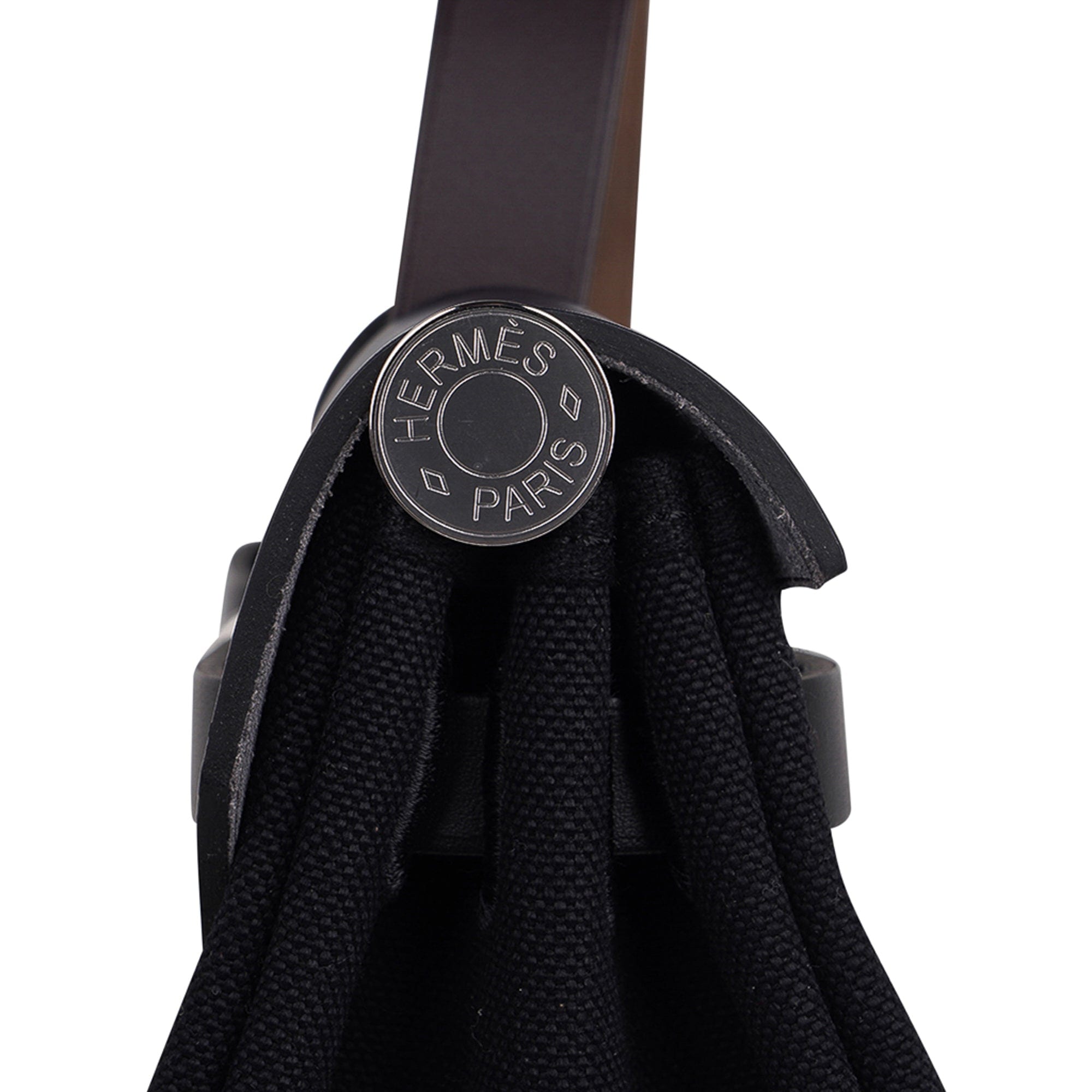 Herbag Zip 31 Bag Black Canvas & Blue Indigo Vache Hunter Leather with Palladium Hardware