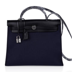 Herbag Zip Navy on Black 31 Militaire Canvas Vache Hunter Leather