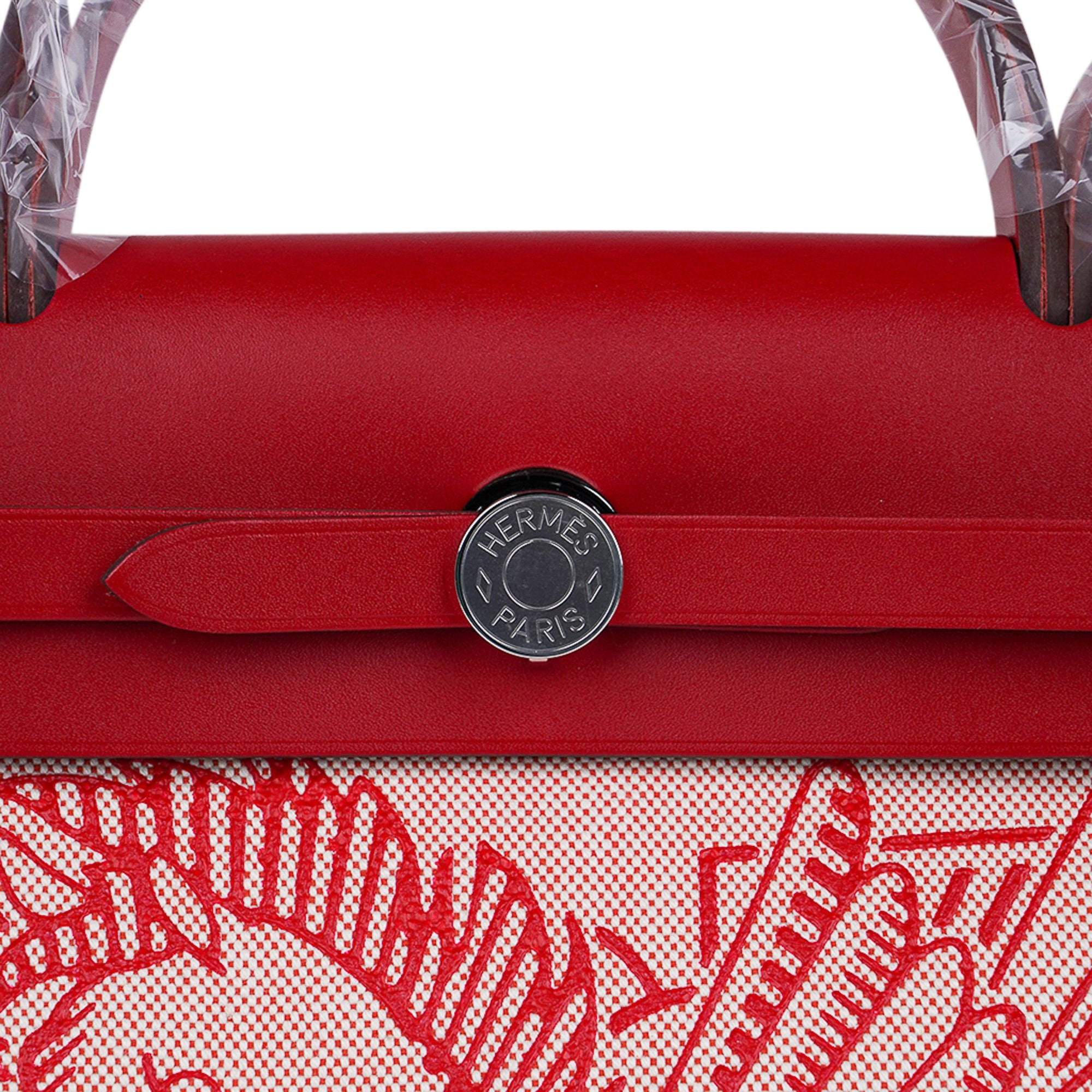 Special Edition Herbag Zip 31 Bag Pegase Pop Rouge Vache Hunter Leather with Palladium Hardware