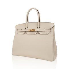 HSS Birkin 35 Trench and Corail Togo Leather Special Order Bag