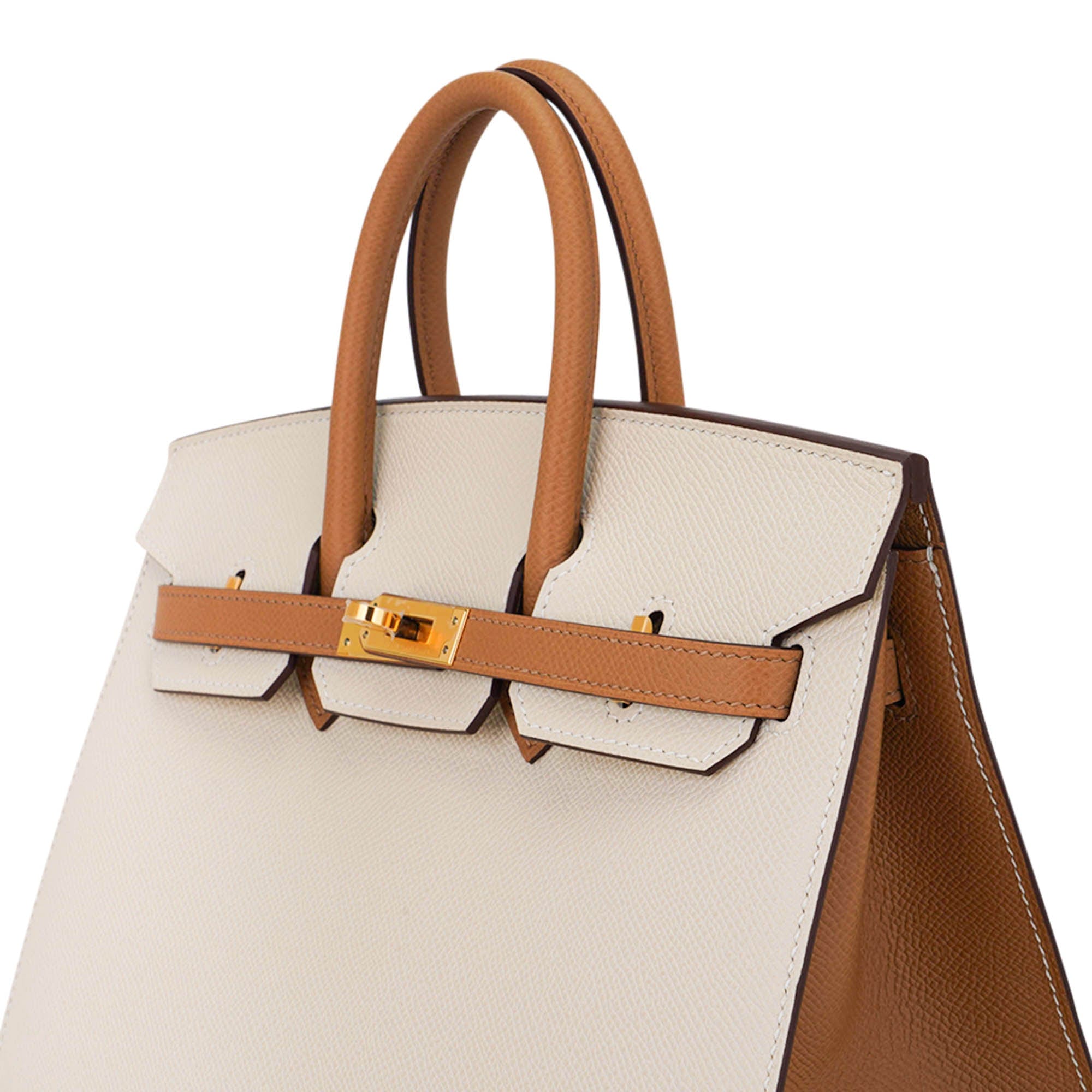 Special Order HSS Birkin 25 Sellier Craie and Sesame Gold Hardware Epsom Leather