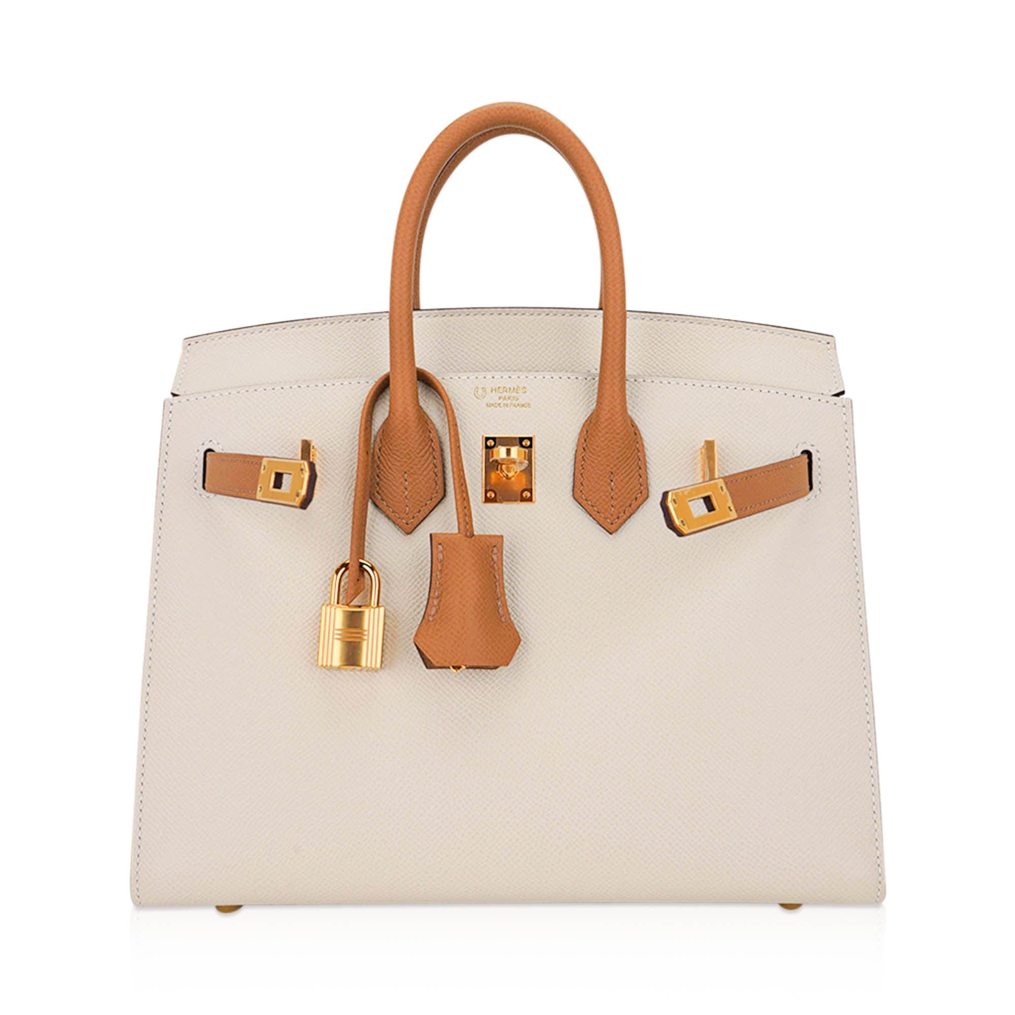 Special Order HSS Birkin 25 Sellier Craie and Sesame Gold Hardware Epsom Leather