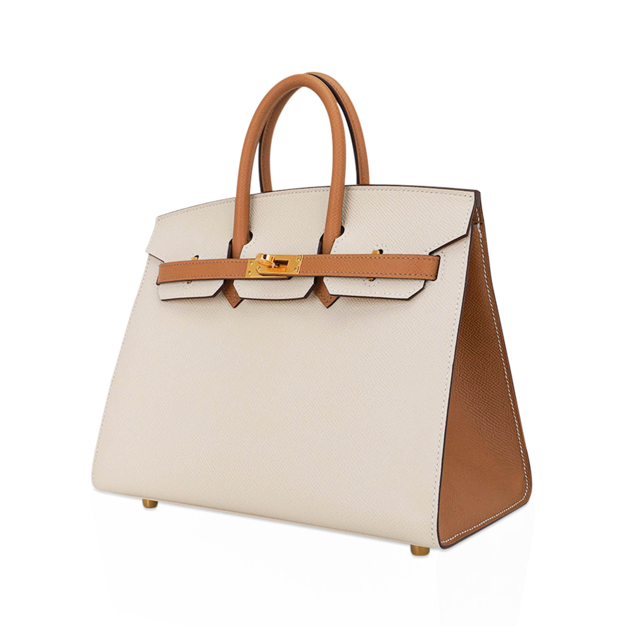 Special Order HSS Birkin 25 Sellier Craie and Sesame Gold Hardware Epsom Leather