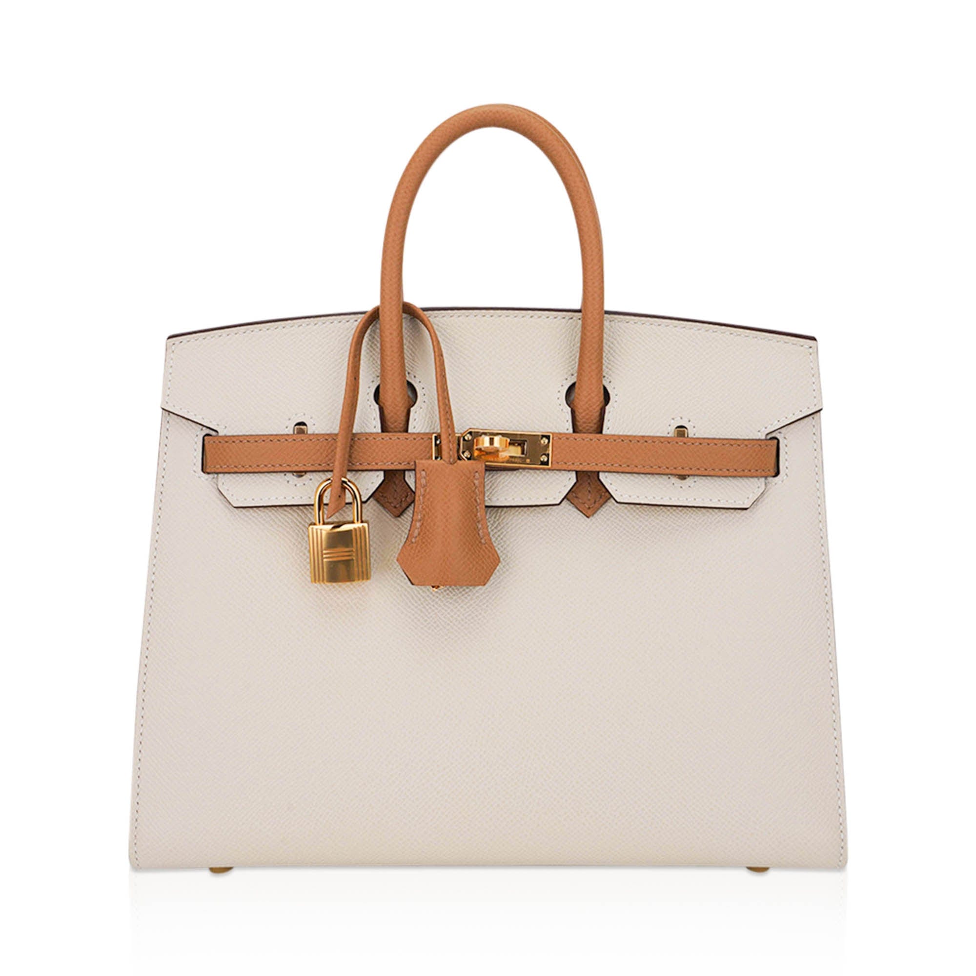 Special Order HSS Birkin 25 Sellier Craie and Sesame Gold Hardware Epsom Leather