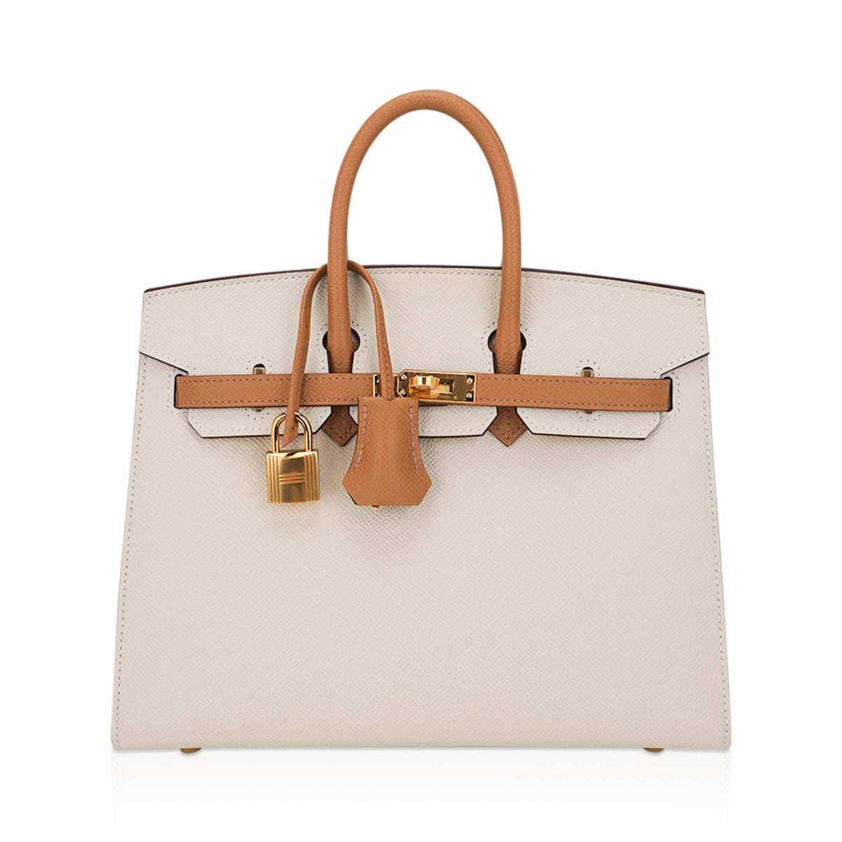 Special Order HSS Birkin 25 Sellier Craie and Sesame Gold Hardware Epsom Leather