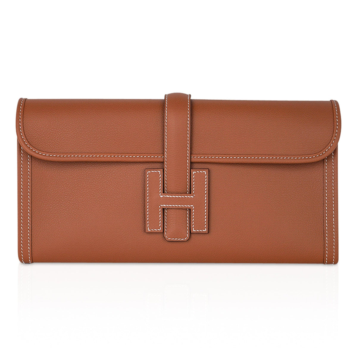 Jige Elan 29 Gold Clutch Bag Evercolor Leather