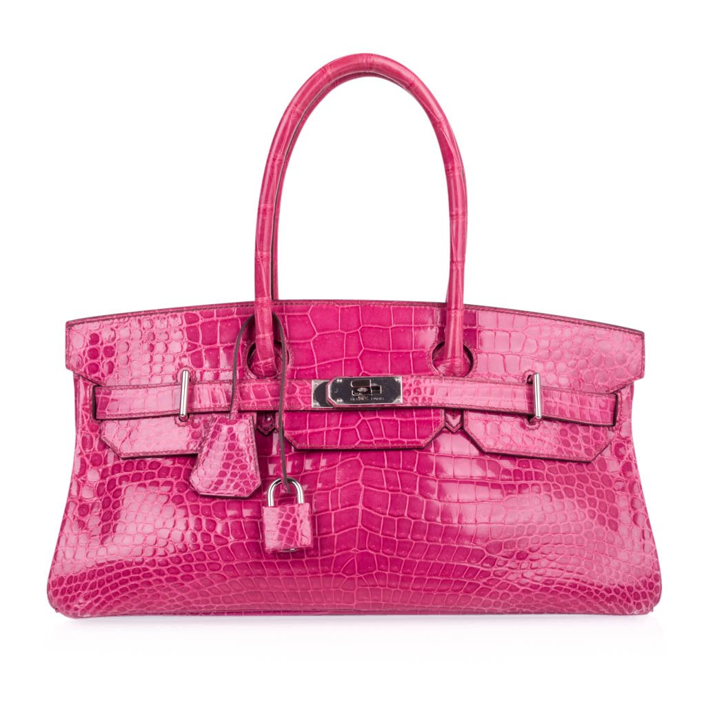 JPG Shoulder Birkin 42 Bag Fuchsia Porosus Crocodile Bag Limited Edition