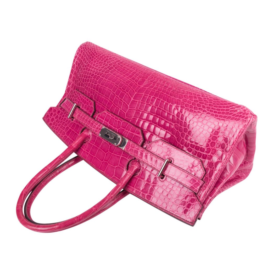JPG Shoulder Birkin 42 Bag Fuchsia Porosus Crocodile Bag Limited Edition