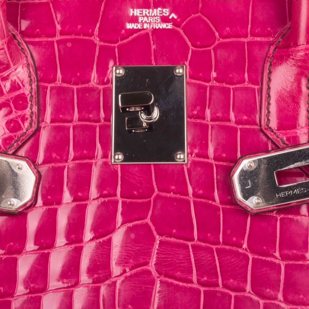 JPG Shoulder Birkin 42 Bag Fuchsia Porosus Crocodile Bag Limited Edition