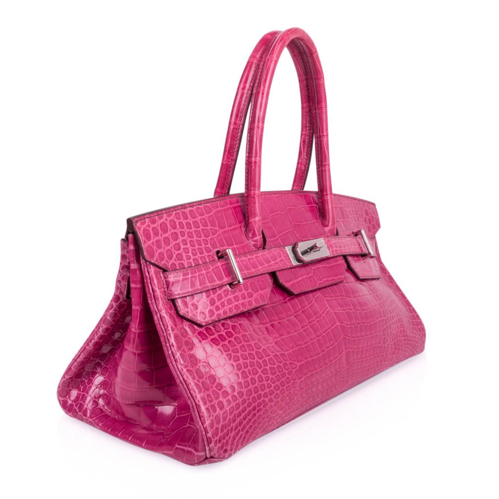 JPG Shoulder Birkin 42 Bag Fuchsia Porosus Crocodile Bag Limited Edition