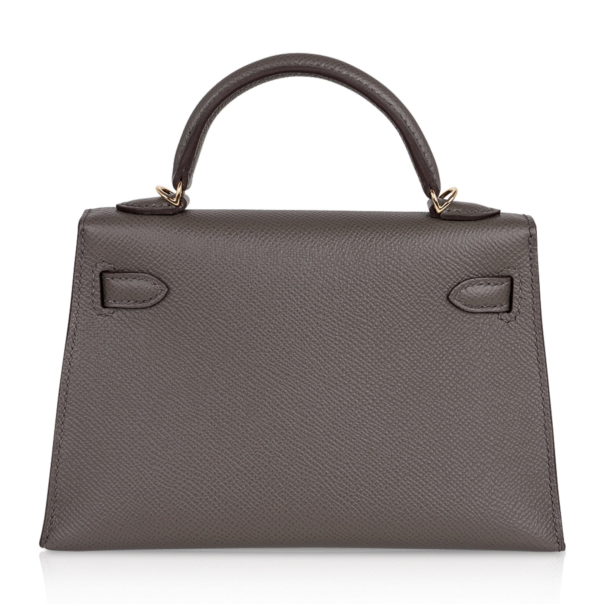 Kelly 20 Mini Sellier Bag Etain Epsom Leather Gold Hardware New w/Box